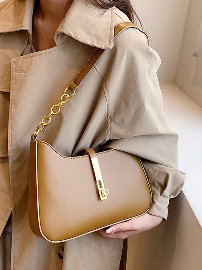Commuting Simple Lock Buckle Underarm Bag