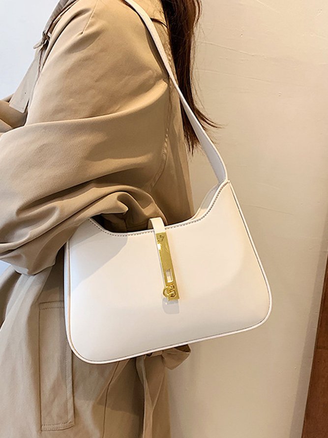 Commuting Simple Lock Buckle Underarm Bag