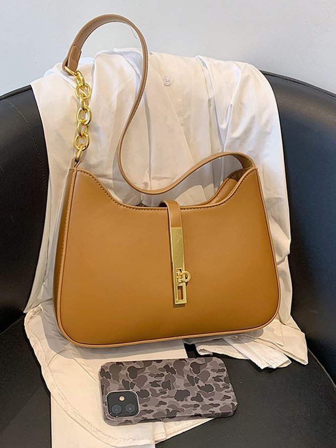 Commuting Simple Lock Buckle Underarm Bag