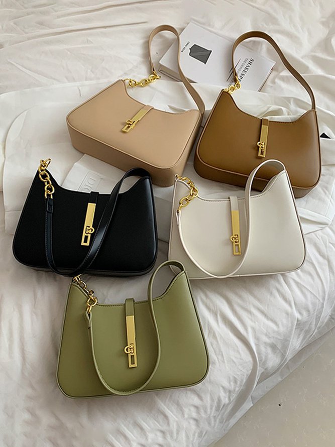 Commuting Simple Lock Buckle Underarm Bag