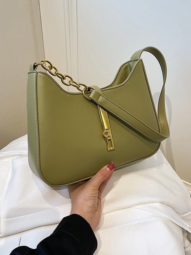 Commuting Simple Lock Buckle Underarm Bag