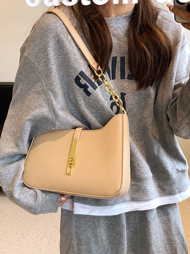 Commuting Simple Lock Buckle Underarm Bag