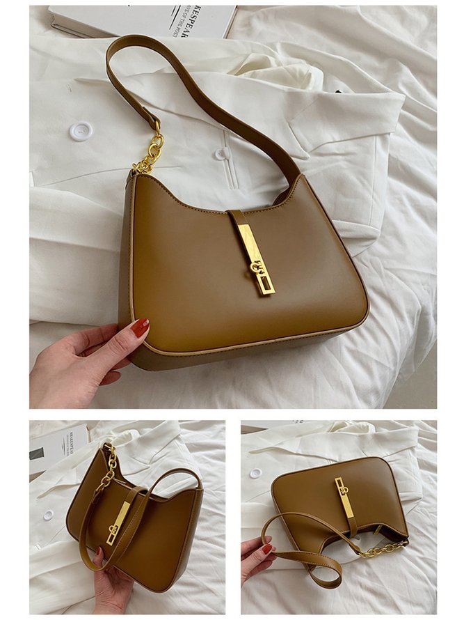Commuting Simple Lock Buckle Underarm Bag