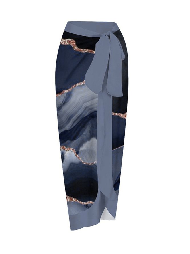 acation Abstract Printing V Neck V One Piece With Cover Up