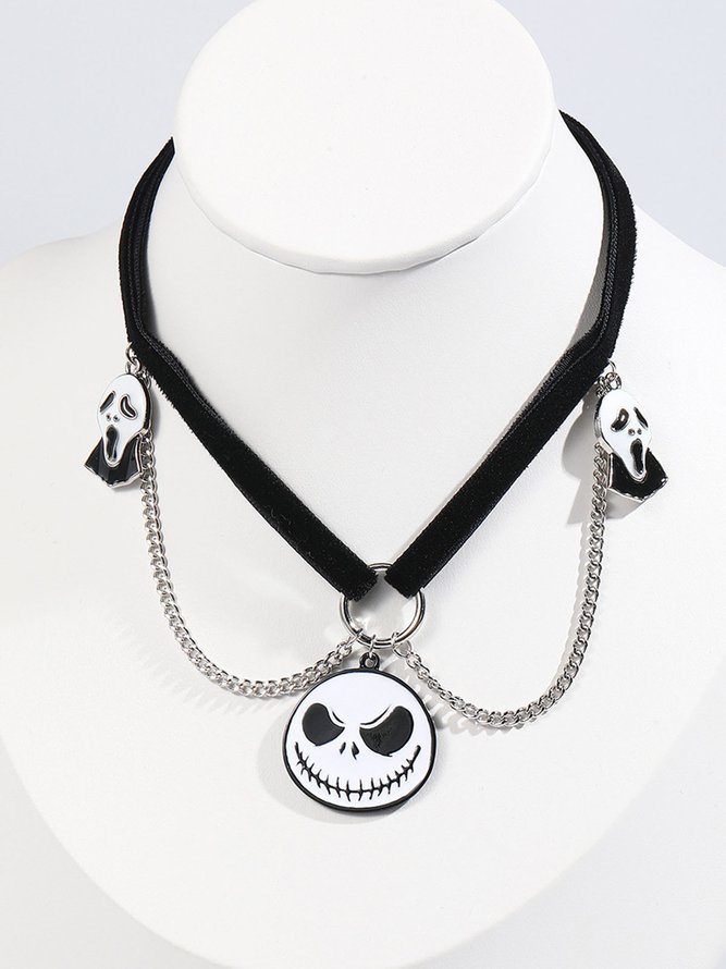 Halloween Skull Pumpkin Spooky Spider Gothic Necklace