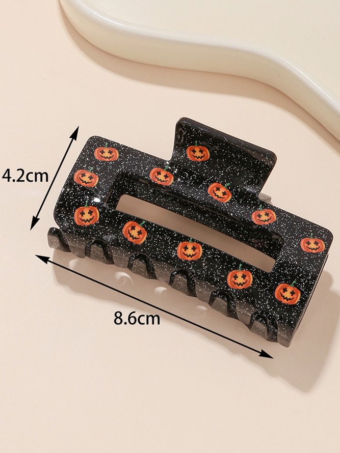 Pumpkin Figure Halloween Black Hair Claws
