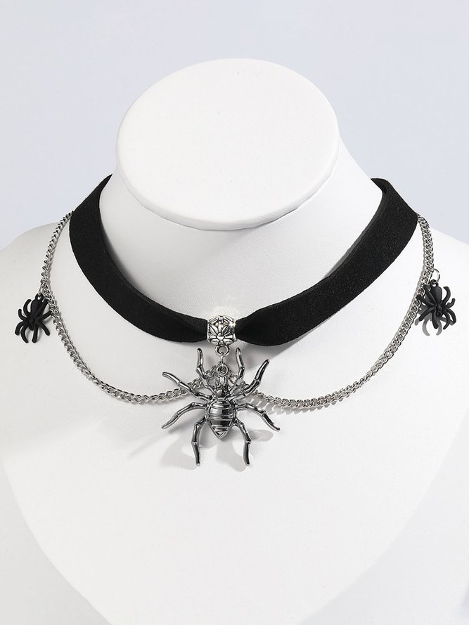 Halloween Skull Pumpkin Spooky Spider Gothic Necklace