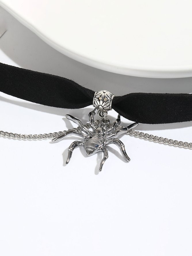 Halloween Skull Pumpkin Spooky Spider Gothic Necklace