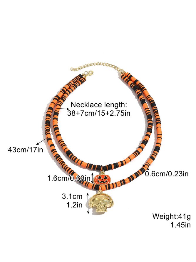 Halloween Skull Pumpkin Spooky Spider Gothic Necklace