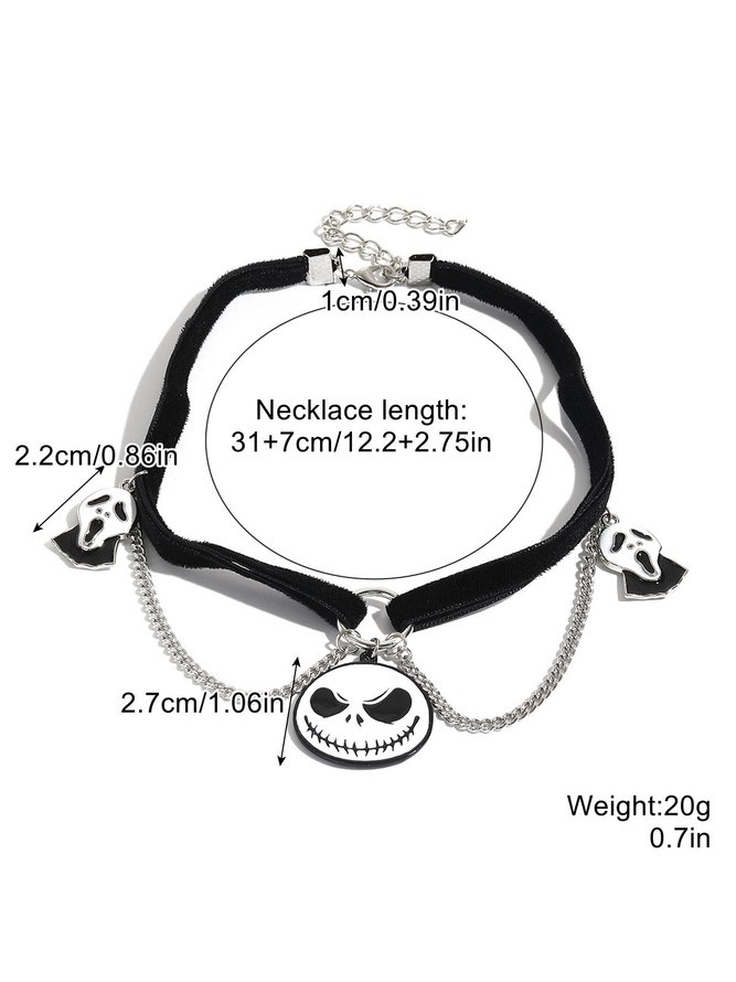 Halloween Skull Pumpkin Spooky Spider Gothic Necklace