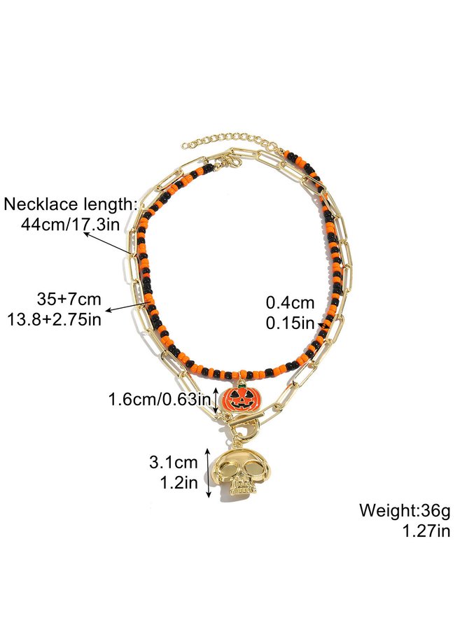 Halloween Skull Pumpkin Spooky Spider Gothic Necklace