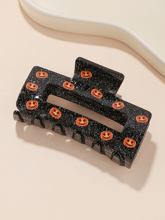Pumpkin Figure Halloween Black Hair Claws