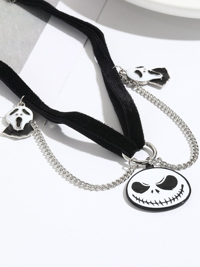 Halloween Skull Pumpkin Spooky Spider Gothic Necklace