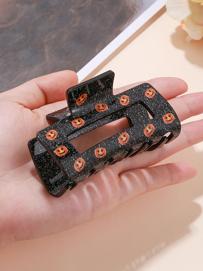Pumpkin Figure Halloween Black Hair Claws