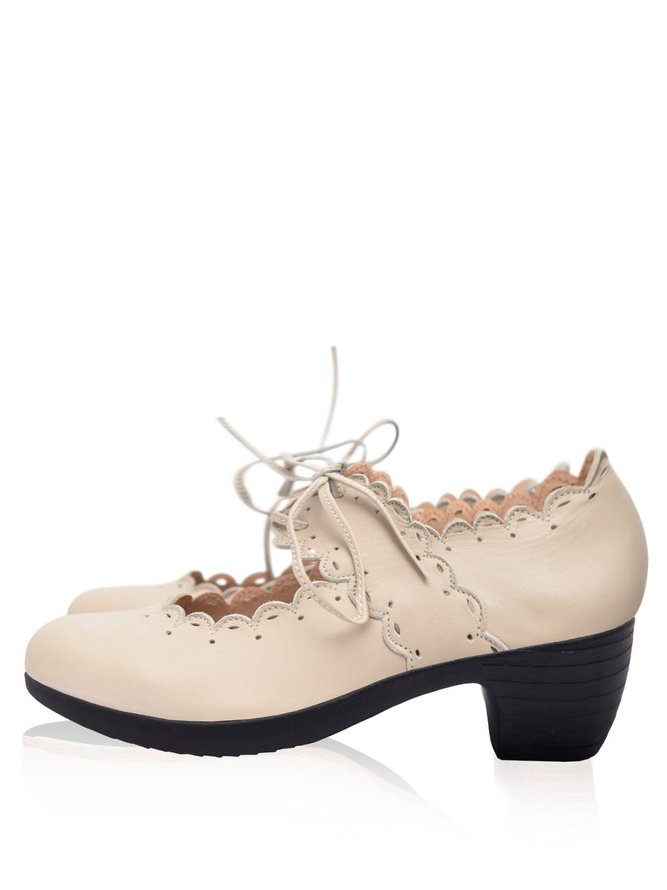 Vintage aApricot Leather Ivory Wedding Bridal Heels Shoes