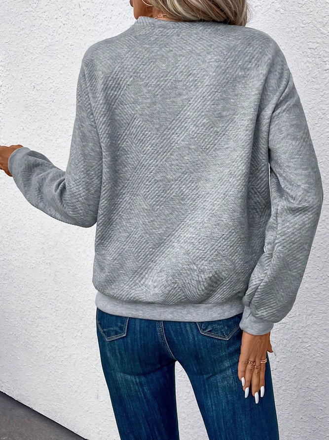 Plain Loose Others Casual Sweatshirt