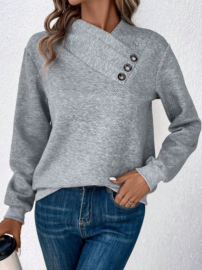 Plain Loose Others Casual Sweatshirt