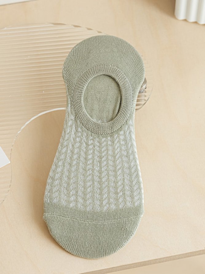 1pair Casual Breathable Hollow Out Plain Ankle Socks