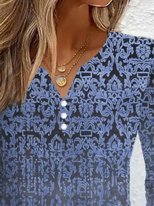 Loose Ethnic Casual V Neck Dress