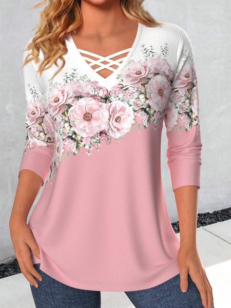 Casual Floral Loose T-Shirt