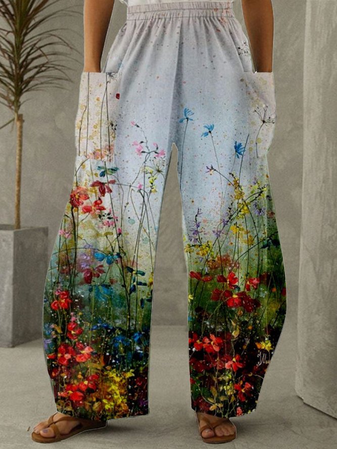 Casual Plants Loose Pants