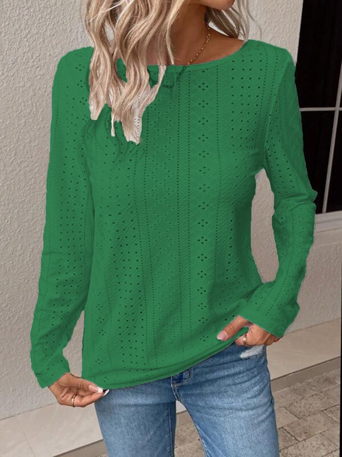 Plain Loose Casual Long Sleeve Shirt