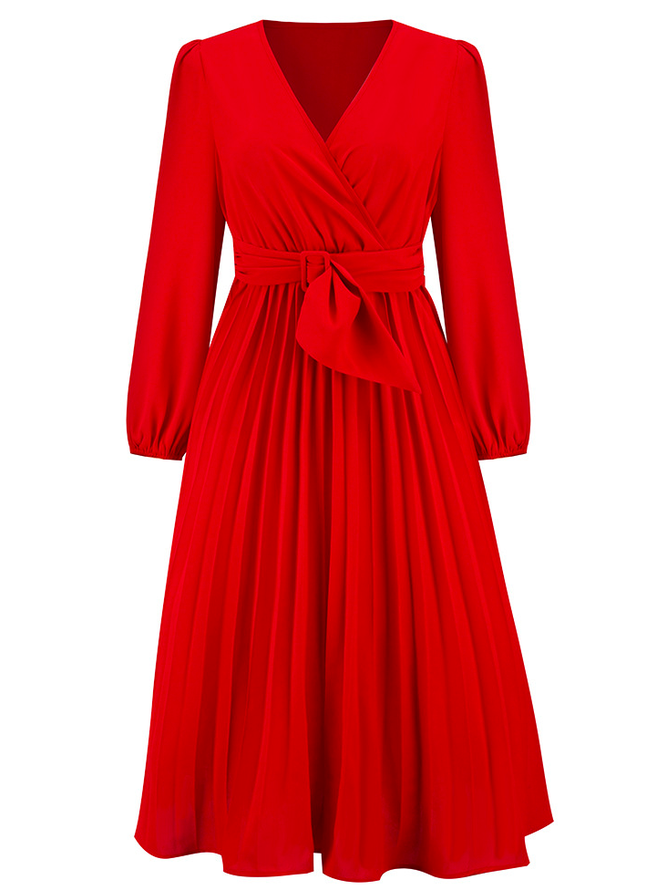Plain Loose Elegant Dress With No