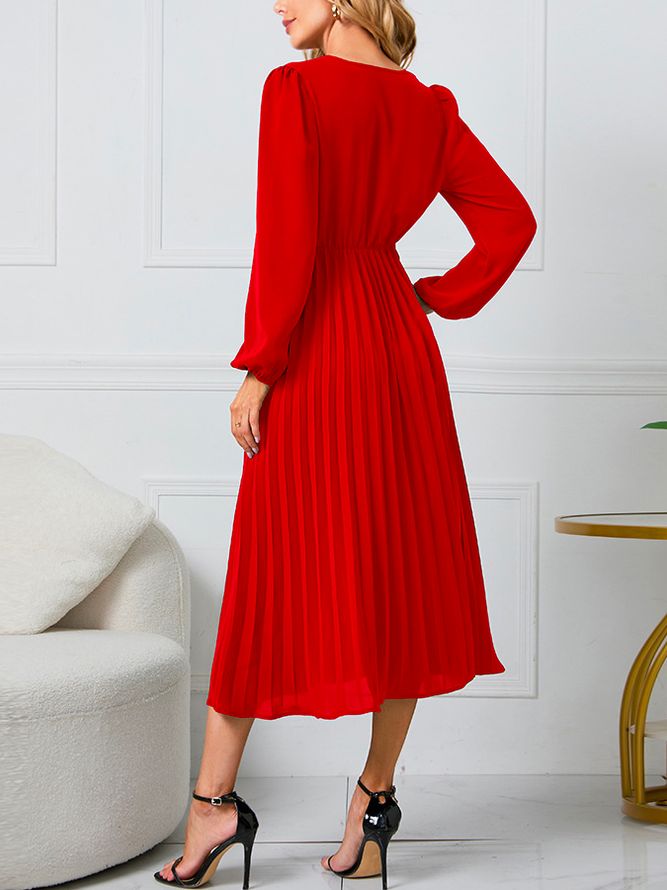 Plain Loose Elegant Dress With No