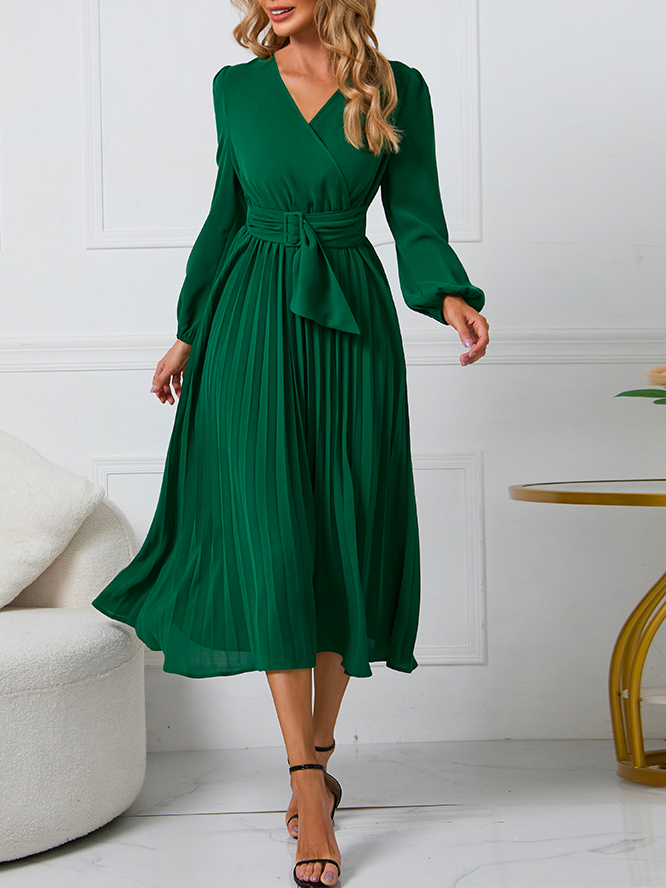 Plain Loose Elegant Dress With No