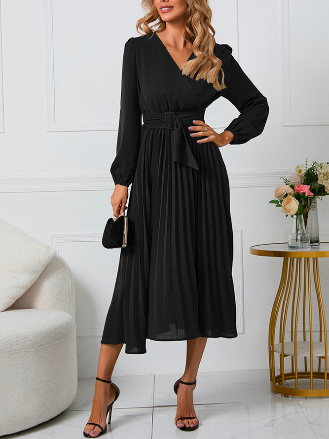 Plain Loose Elegant Dress With No