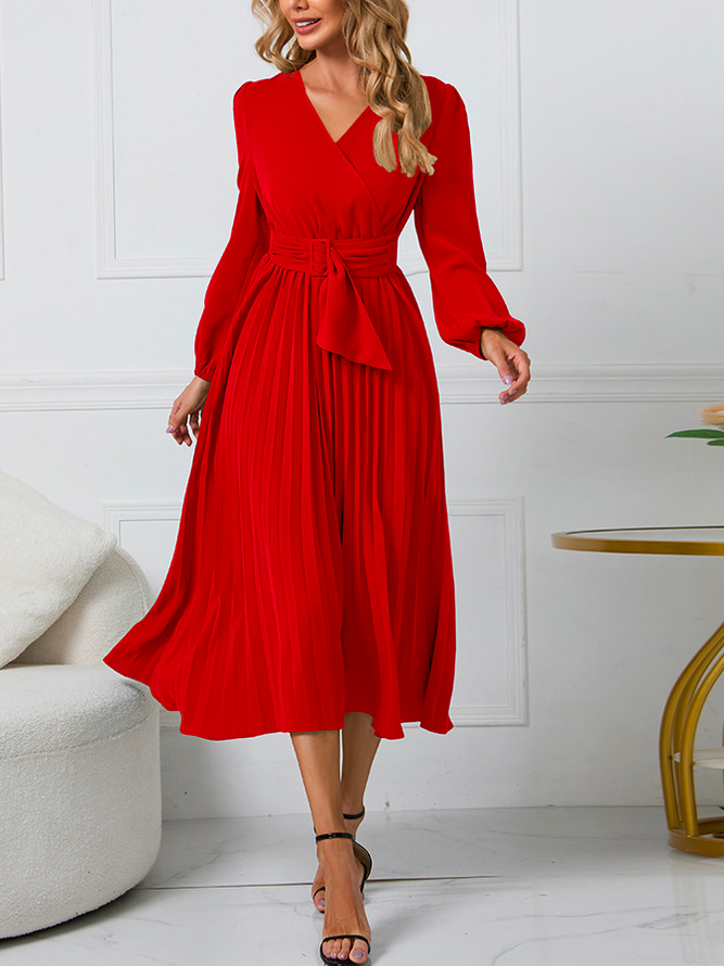 Plain Loose Elegant Dress With No