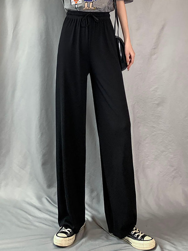 Plain Casual Loose Pants