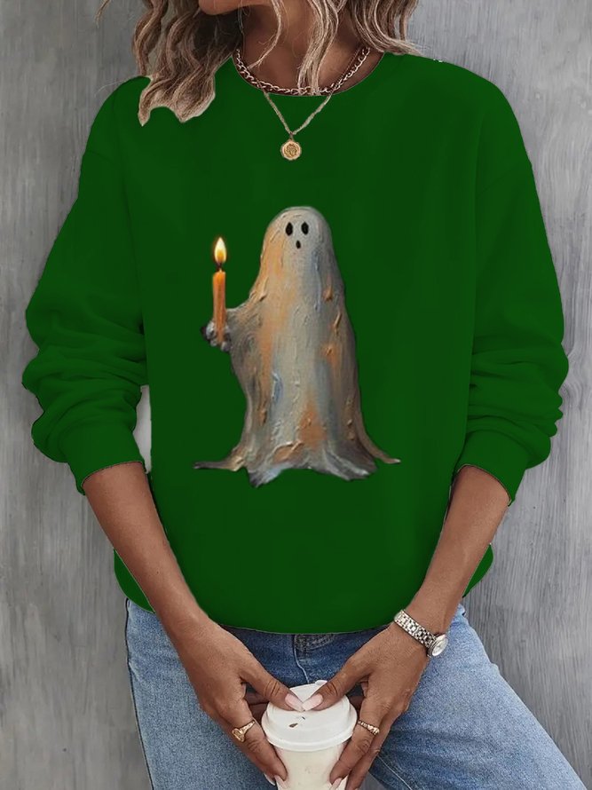 Women's Halloween Crew Neck Spooky Sweatshirt