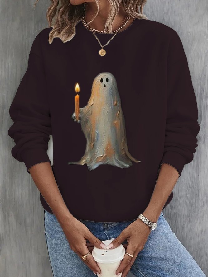 Women's Halloween Crew Neck Spooky Sweatshirt
