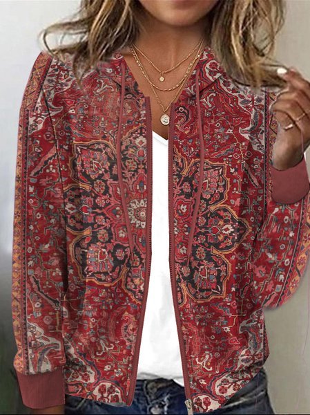 Knitted Loose Casual Hoodie Ethnic Jacket