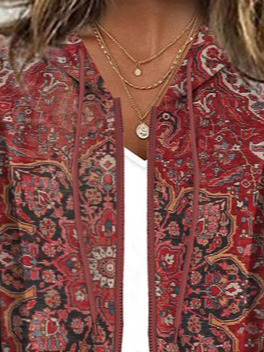 Knitted Loose Casual Hoodie Ethnic Jacket