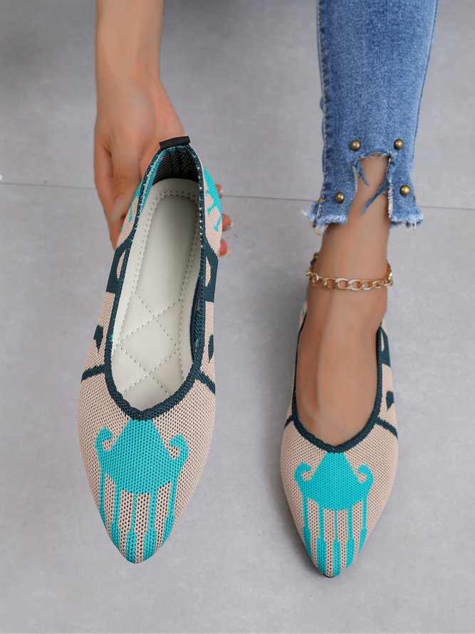 Casual Color Block Comfy Insole Shallow Shoes
