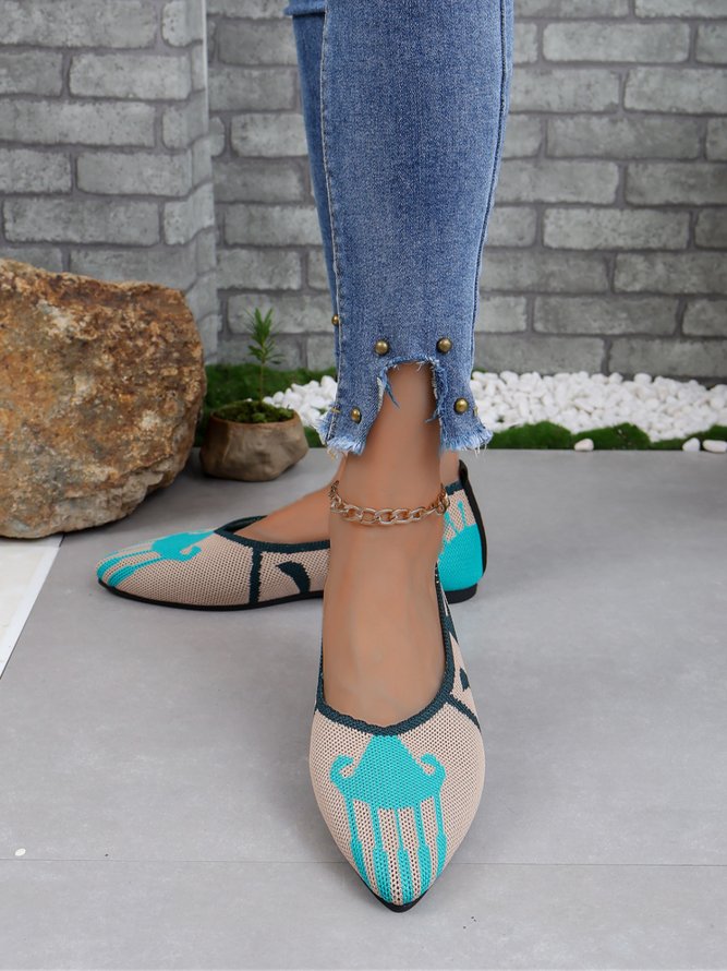 Casual Color Block Comfy Insole Shallow Shoes