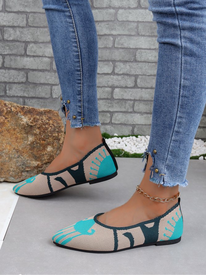 Casual Color Block Comfy Insole Shallow Shoes