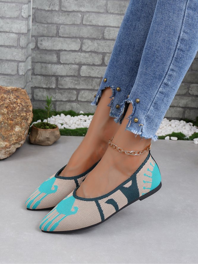 Casual Color Block Comfy Insole Shallow Shoes