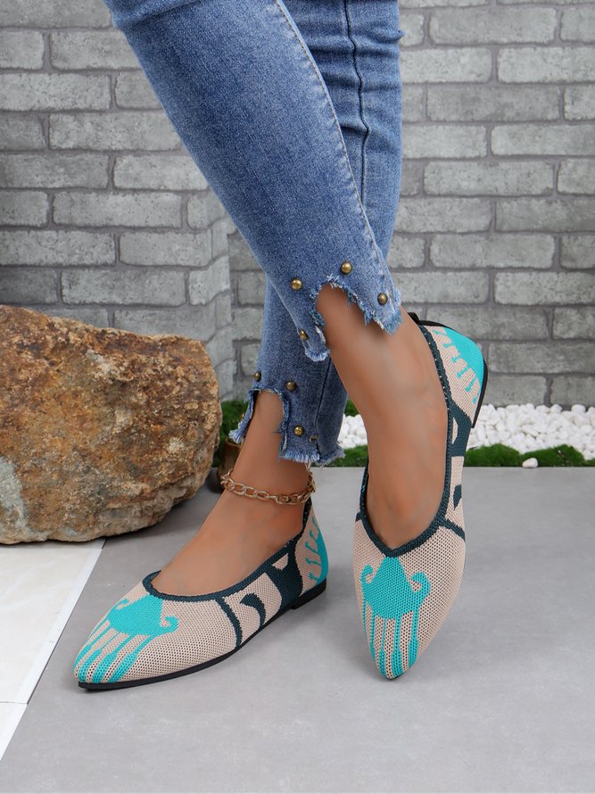 Casual Color Block Comfy Insole Shallow Shoes