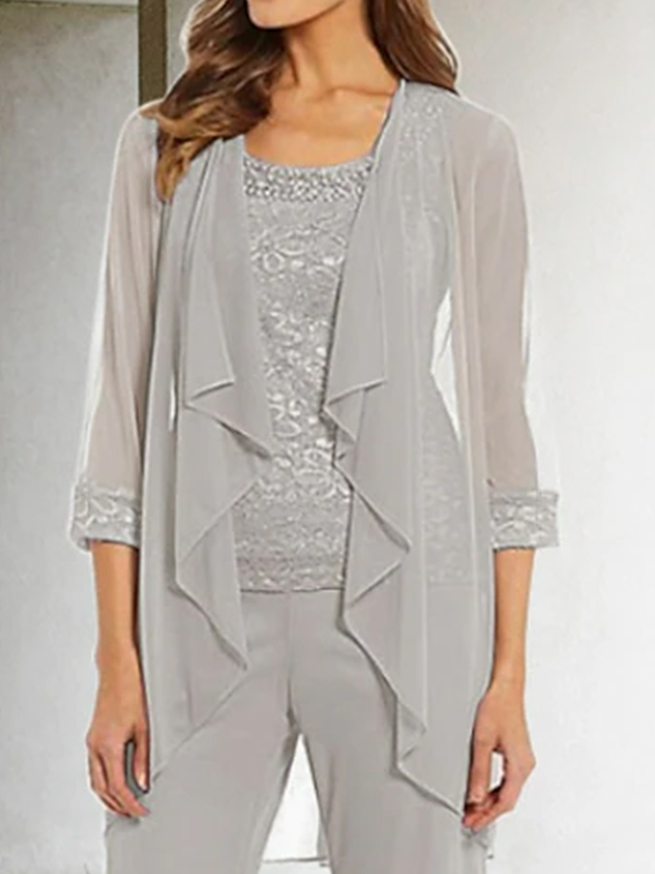 Lace Elegant Plain Matching Outfit