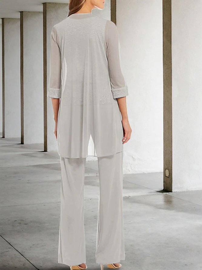 Lace Elegant Plain Matching Outfit