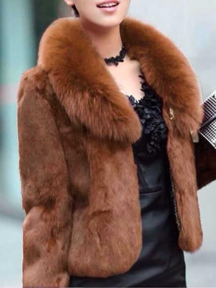 Loose Elegant Winter Faux Fur Coat