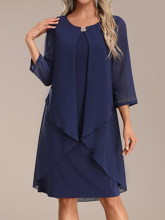 Plain Elegant Loose Hot Drilling Dress