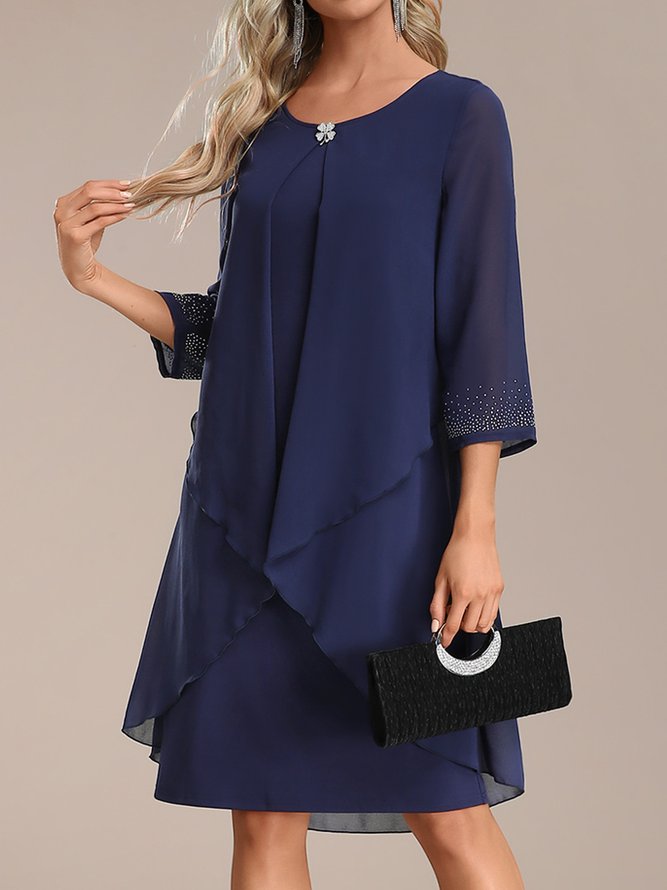 Plain Elegant Loose Hot Drilling Dress
