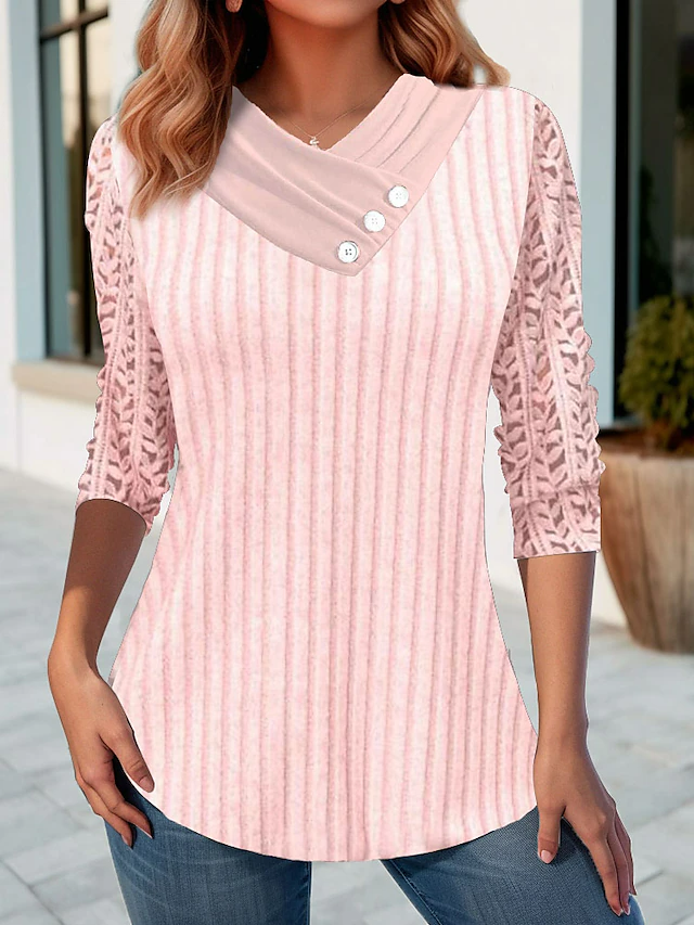Knitted Others Casual Plain Shirt