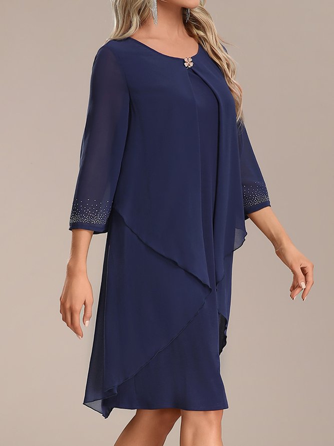 Plain Elegant Loose Hot Drilling Dress