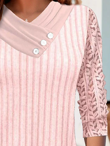 Knitted Others Casual Plain Shirt