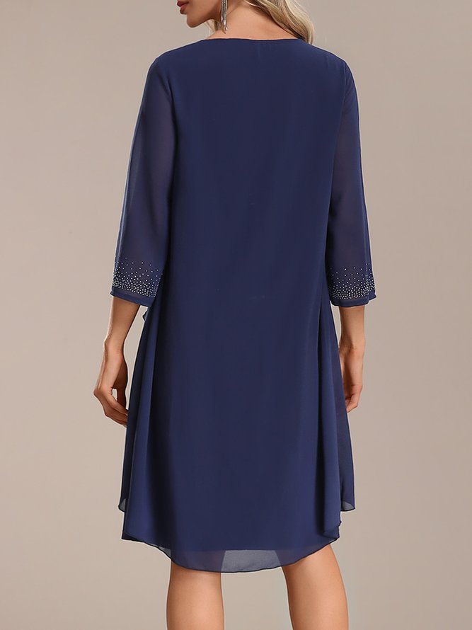 Plain Elegant Loose Hot Drilling Dress